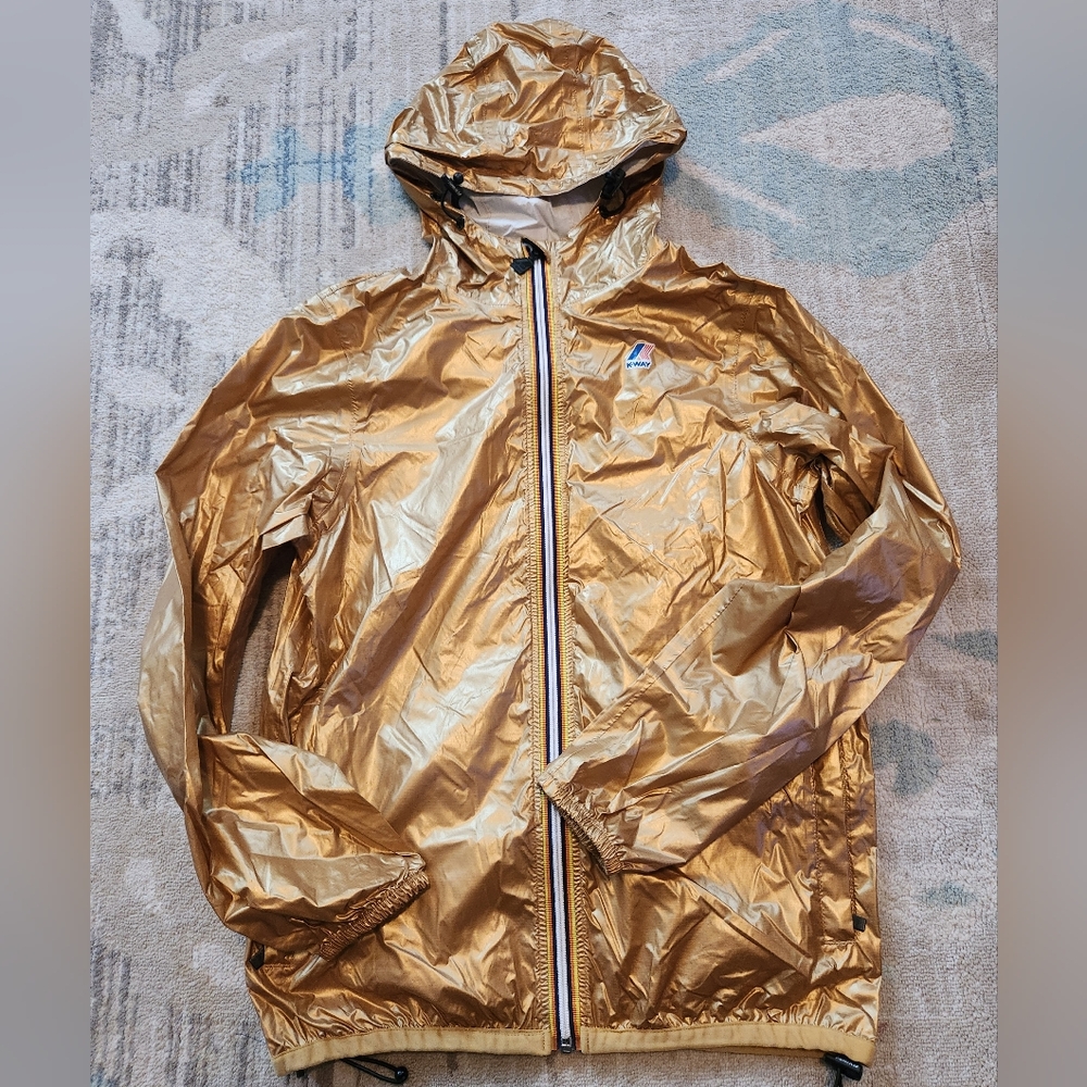 KWAY Gold Zipper Jacket. Sz S. EUC